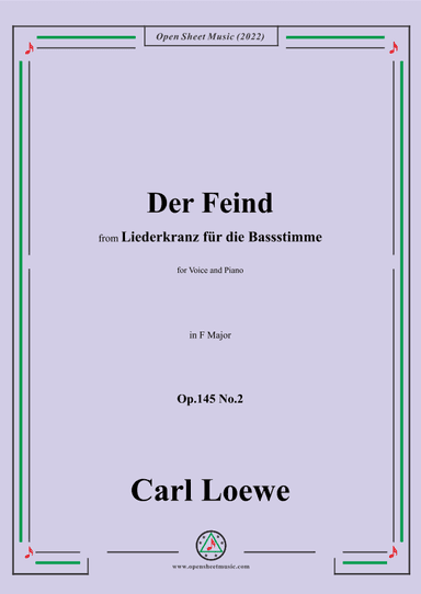 Loewe-Der Feind,in F Major,Op.145 No.2,from Liederkranz für die Bassstimme (arr. OSM Press)