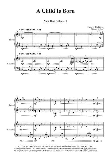 A Child Is Born (arr. Thomas H. Graf)