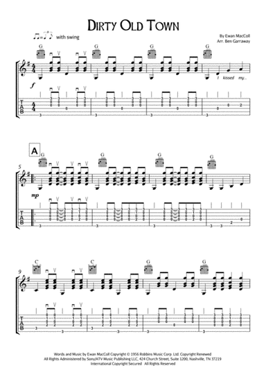 Dirty Old Town (arr. Ben Garraway)