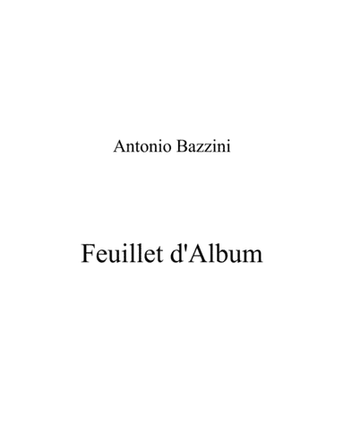 Feuillet d'Album (arr. Nick Lacanski)