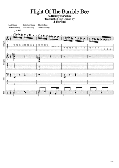 Flight Of The Bumble Bee (full rock score) (arr. John Hurford)