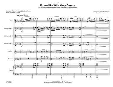 CROWN HIM WITH MANY CROWNS - WOODWIND ENSEMBLE with Piano Accompaniment (arr. Glen Poehlmann)