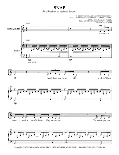 Snap (arr. Whitney Lussier)