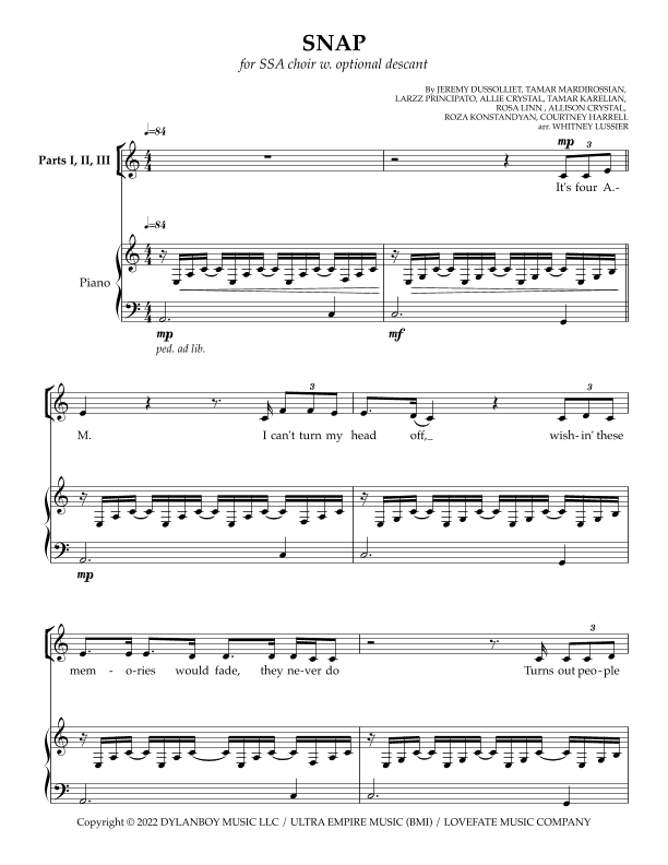 Snap (arr. Whitney Lussier)