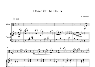 Dance Of The Hours - Amilcare Ponchielli (Viola + Piano) (arr. Digital Book Music)
