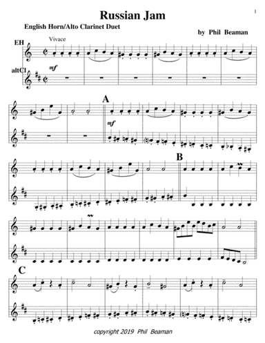Russian Jam- english horn and alto clarinet duet