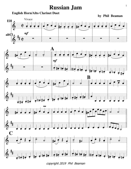 Russian Jam- english horn and alto clarinet duet