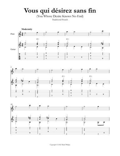 Vous qui de´sirez sans fin (You Whose Desire Knows No End) (arr. Mark Phillips)