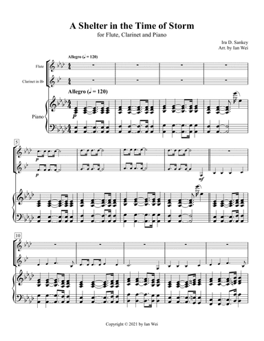 A Shelter in the Time of Storm for Flute, Clarinet and Piano (arr. Ian Wei)
