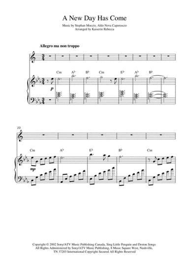 A New Day Has Come (arr. Kaiserin Rebecca)