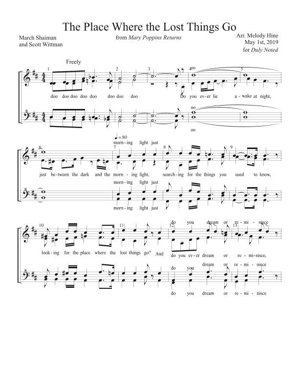 The Place Where Lost Things Go (arr. Melody Hine)