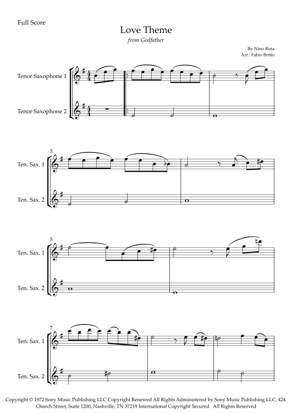 The Godfather (love Theme) (arr. Fabio Britto)