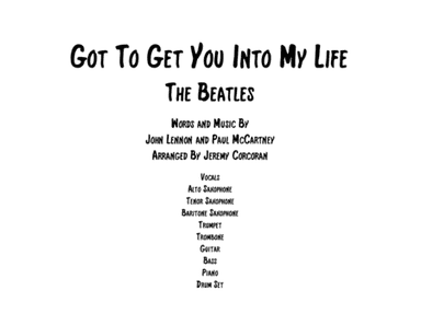 Got To Get You Into My Life (arr. Jeremy Corcoran)