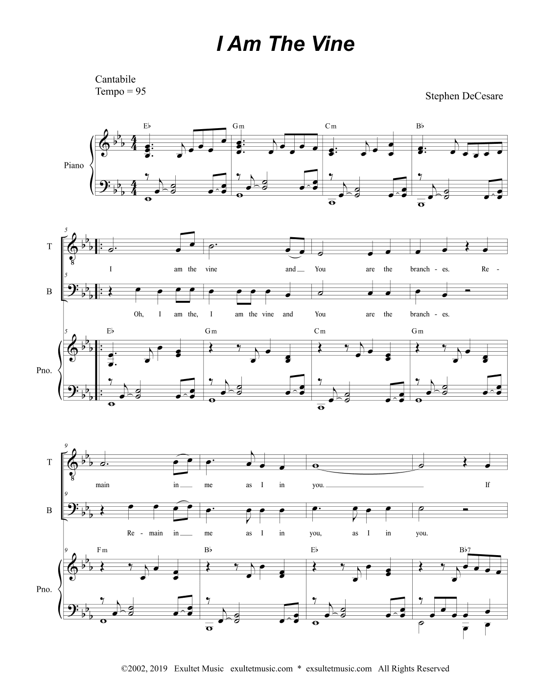 I Am The Vine (2-part choir - (TB)