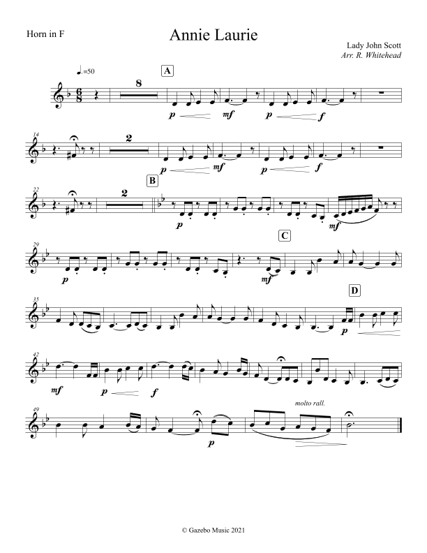 Annie Laurie (arr. Robert Whitehead)