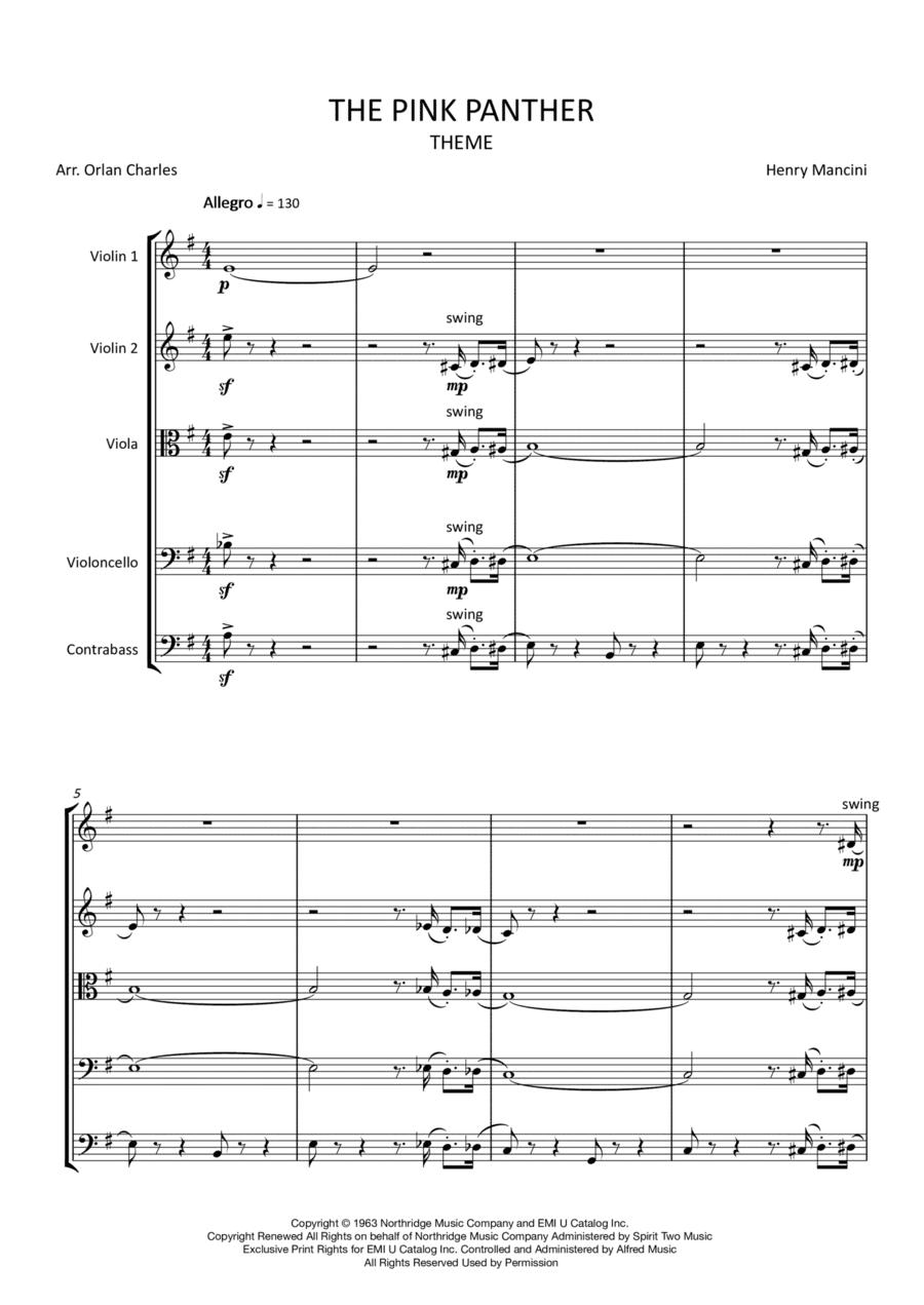 The Pink Panther (arr. Orlan Charles)