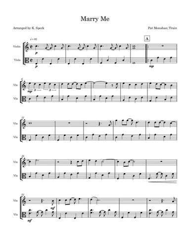 Marry Me (arr. K. Speck)