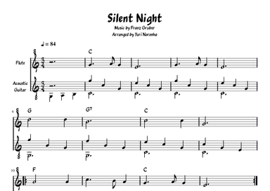 Silent Night - For Flute and Acoustic Guitar (Very Easy Christmas Carol) (arr. Yuri Noronha)