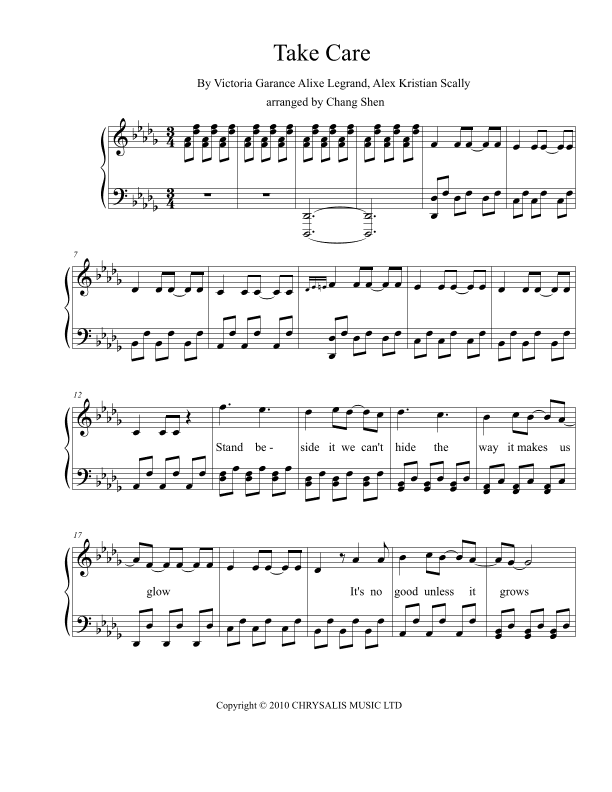 Take Care (arr. Chang Shen)