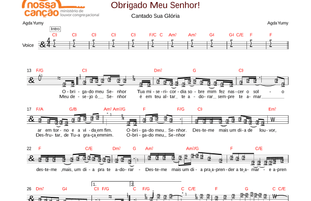 Obrigado meu Senhor
