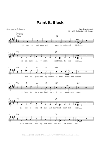 Paint It, Black (arr. R. Salvario)