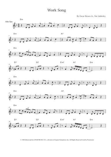 Work Song (arr. Takuya Kawakami)