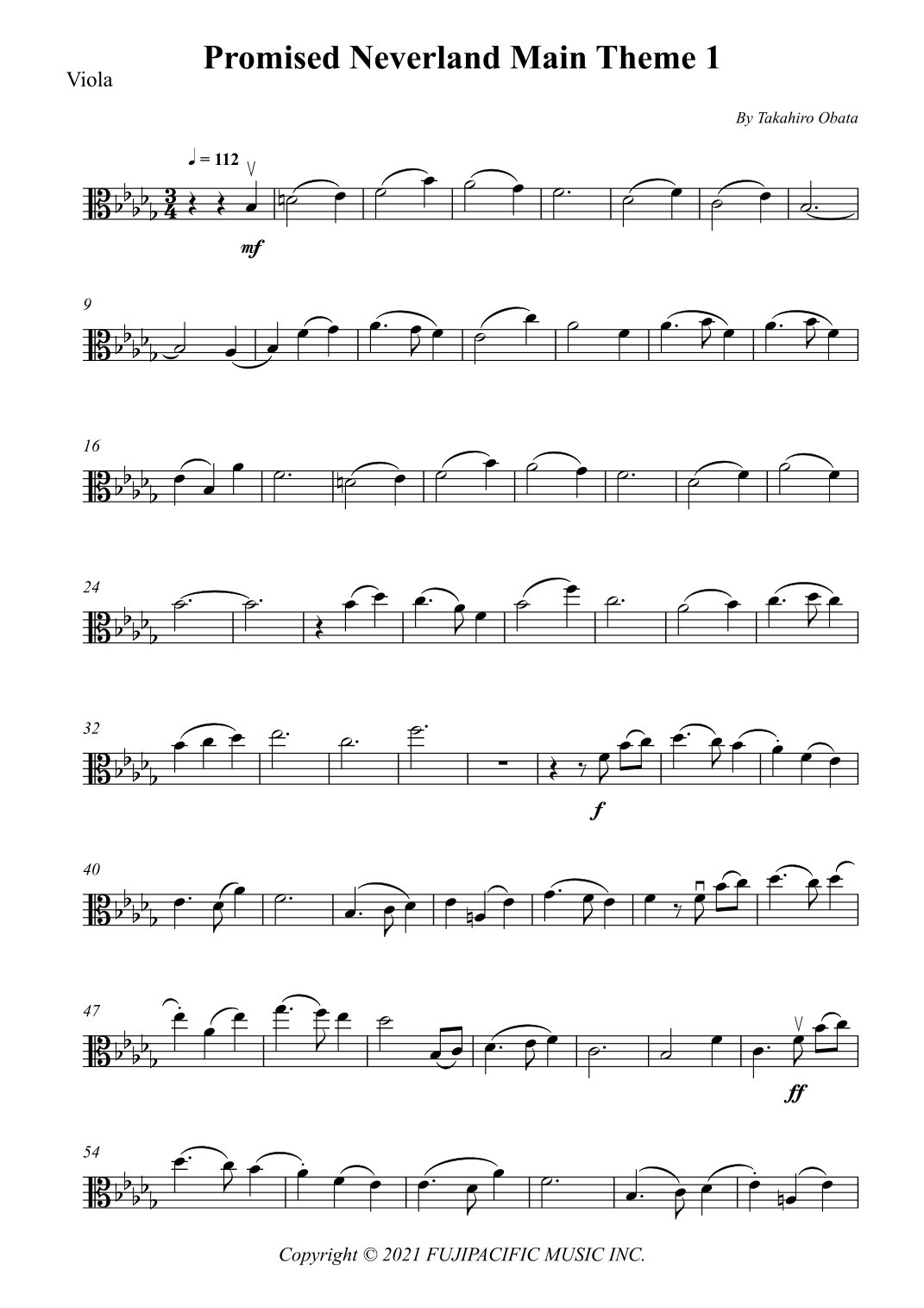 Promised Neverland Main Theme 1 (arr. Wesley S. SIlva)