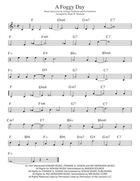 A Foggy Day (In London Town)  from A DAMSEL IN DISTRESS (arr. Mark W. Huxhold)