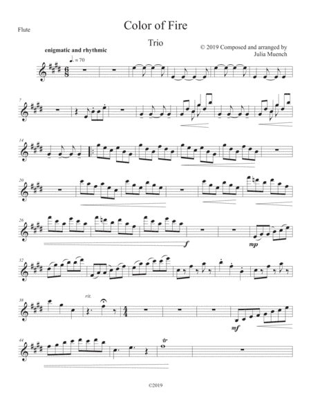 Color of Fire : flute part
