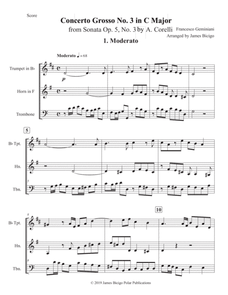 Concerto Grosso No. 3 (arr. James Bicigo)