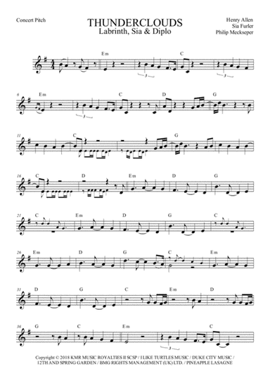 Thunderclouds (arr. Ivan Marini)