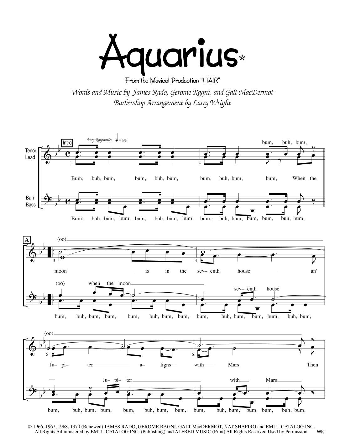 Aquarius (arr. Larry Wright)