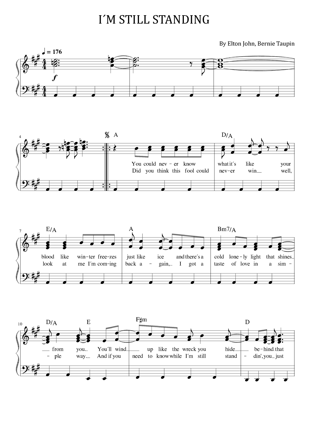 I'm Still Standing (arr. poon)