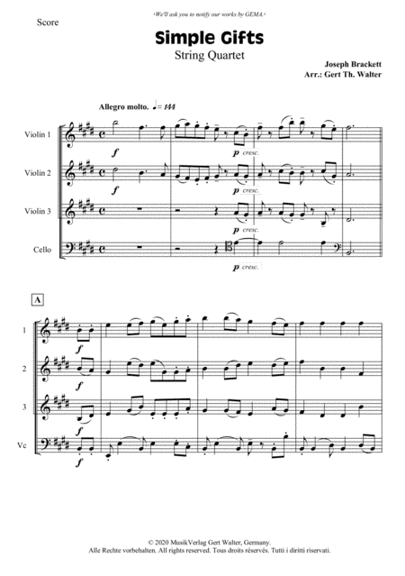 Simple Gifts (arr. Gert Th. Walter)