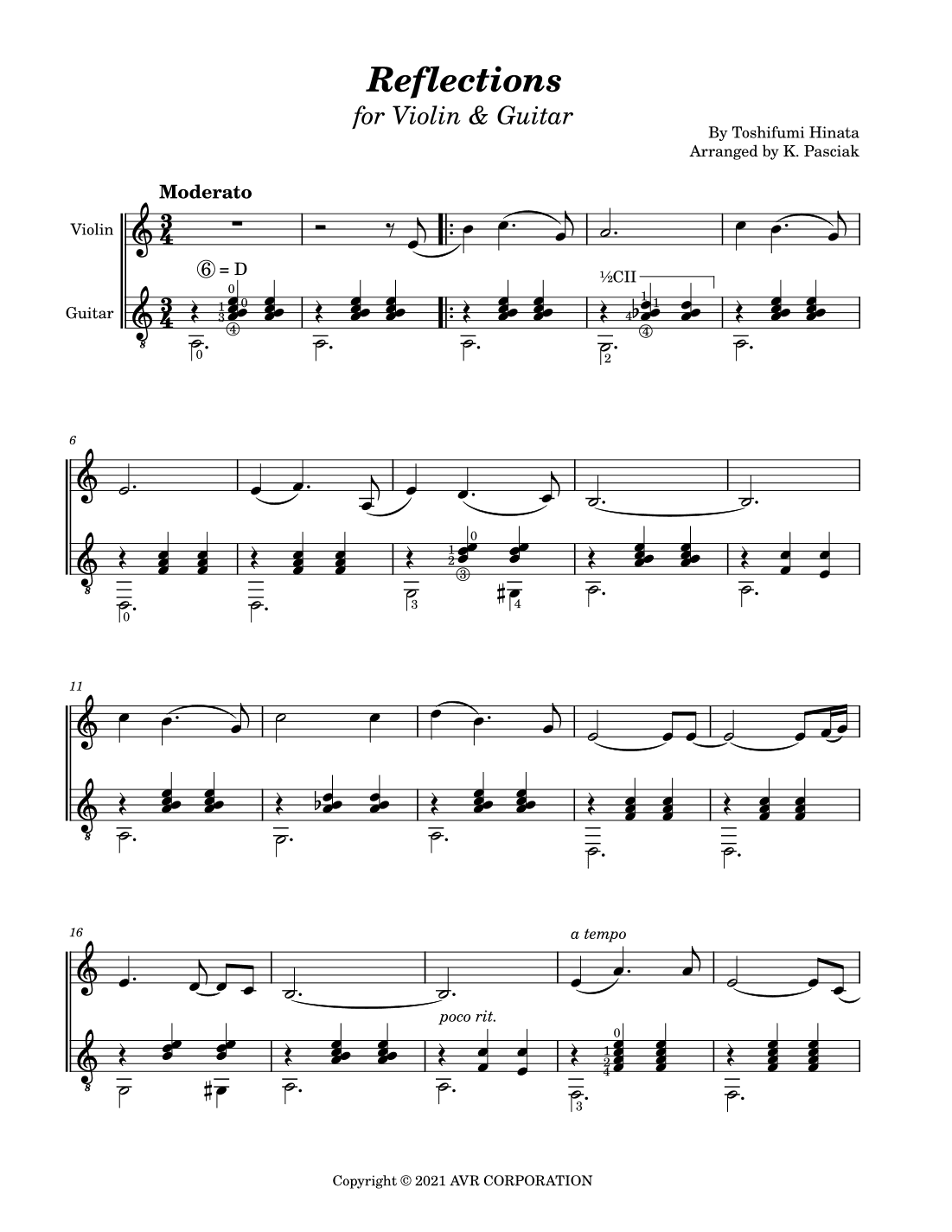 Reflections Toshifumi Hinata (arr. Kenneth Pasciak)
