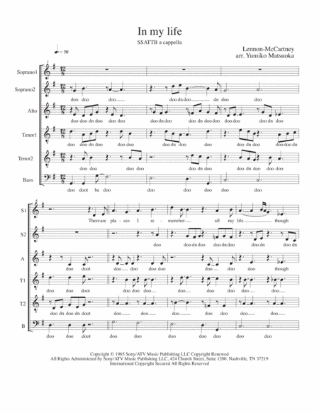 In My Life (arr. Yumiko Matsuoka)