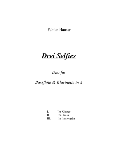 Drei Selfies für Bassflöte und Klarinette in A