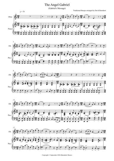 The Angel Gabriel for Oboe and Piano (arr. David Burndrett)