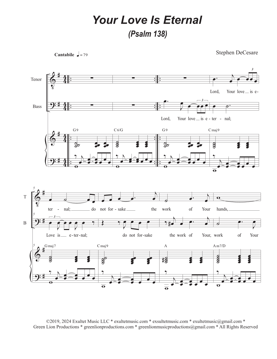 Your Love Is Eternal (Psalm 138) (2-part choir - (TB)