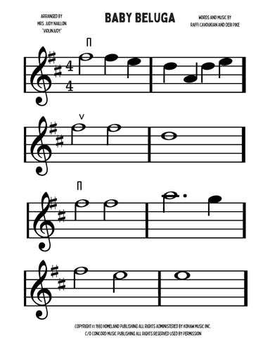 Baby Beluga (arr. Mrs. Judy Naillon "ViolinJudy")