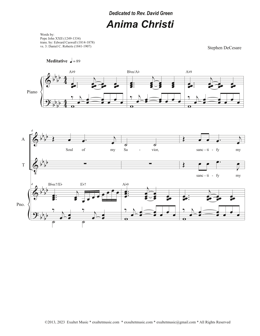 Anima Christi (SATB)