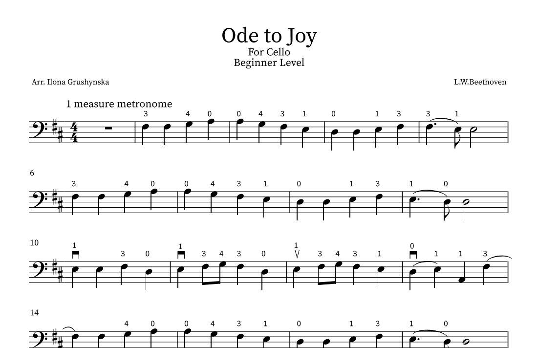 Ode to Joy (arr. Ilona Grushynska)