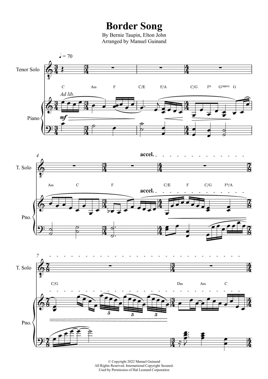 Border Song (arr. Manuel Guinand)
