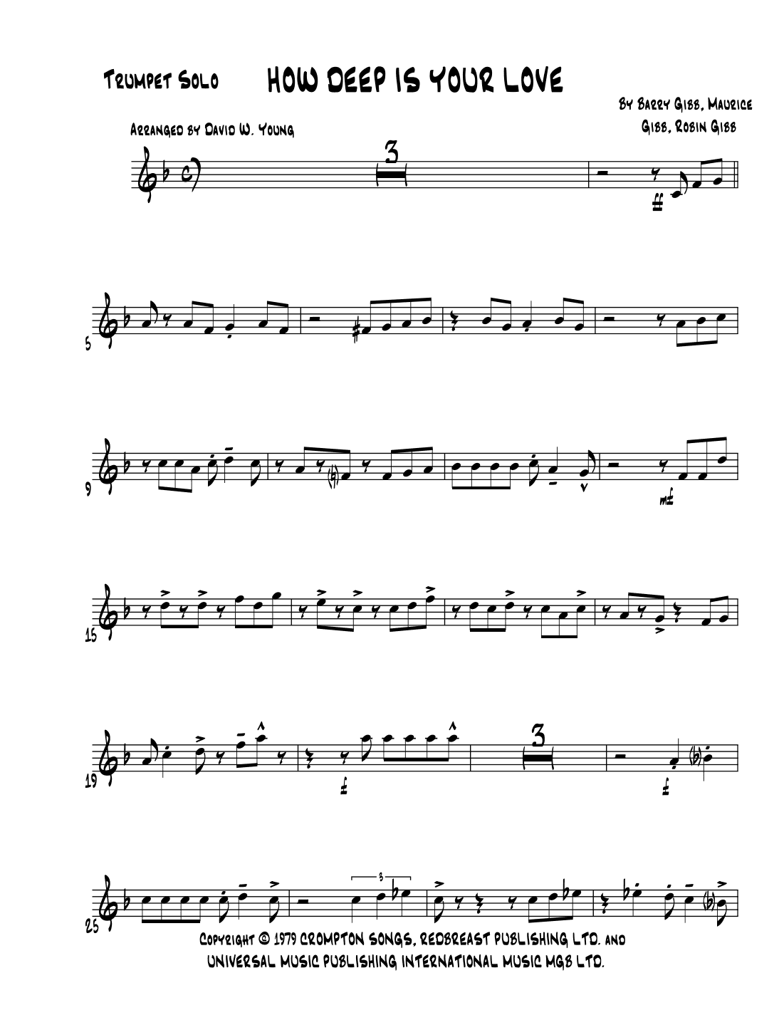 How Deep Is Your Love (arr. David W. Young)