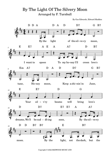 By The Light Of The Silvery Moon (arr. F. Turnbull)