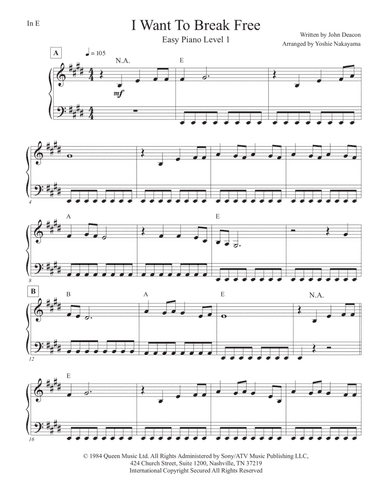 I Want To Break Free (arr. Yoshie Nakayama)