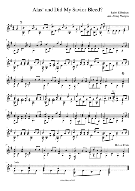 Alas! and Did My Savior Bleed?(At the Cross) (arr. Aking Mongza)