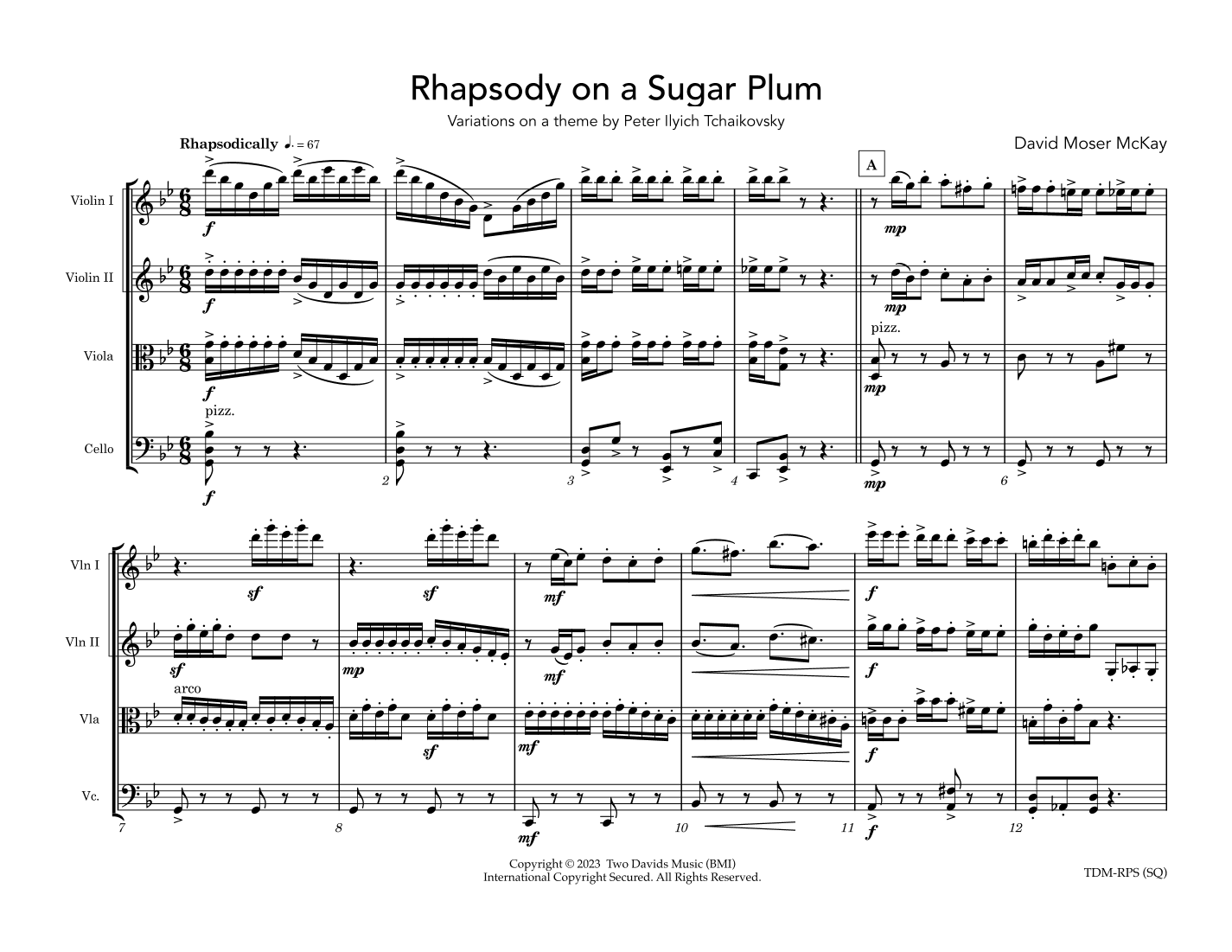 Rhapsody on a Sugar Plum (arr. David Moser McKay)