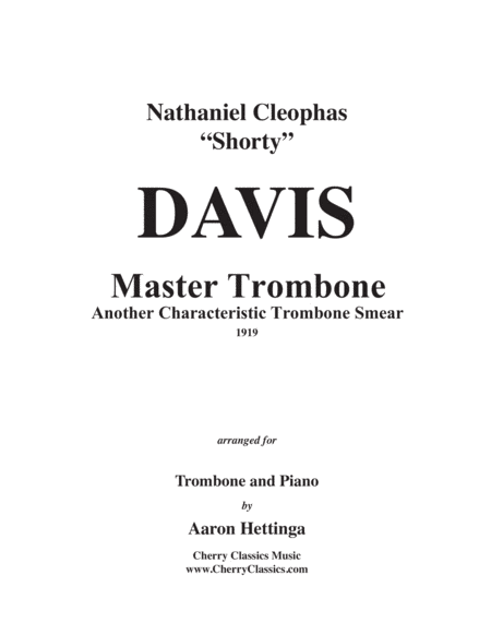 Master Trombone for Trombone and Piano (arr. Aaron Hettinga)