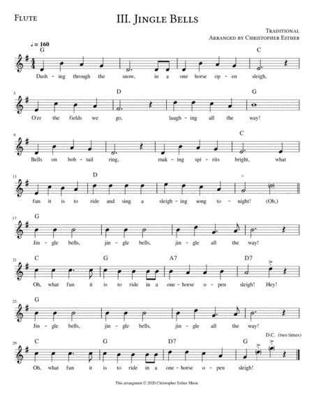 Jingle Bells for Flute (arr. Christopher Esther)